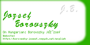 jozsef borovszky business card